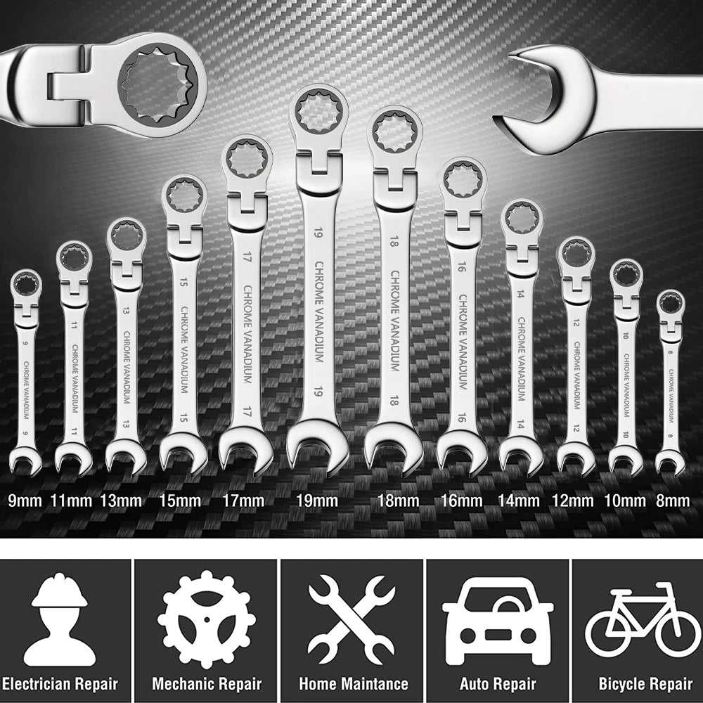 Durable Ratchet Wrench Set Metric Multi-Function Set