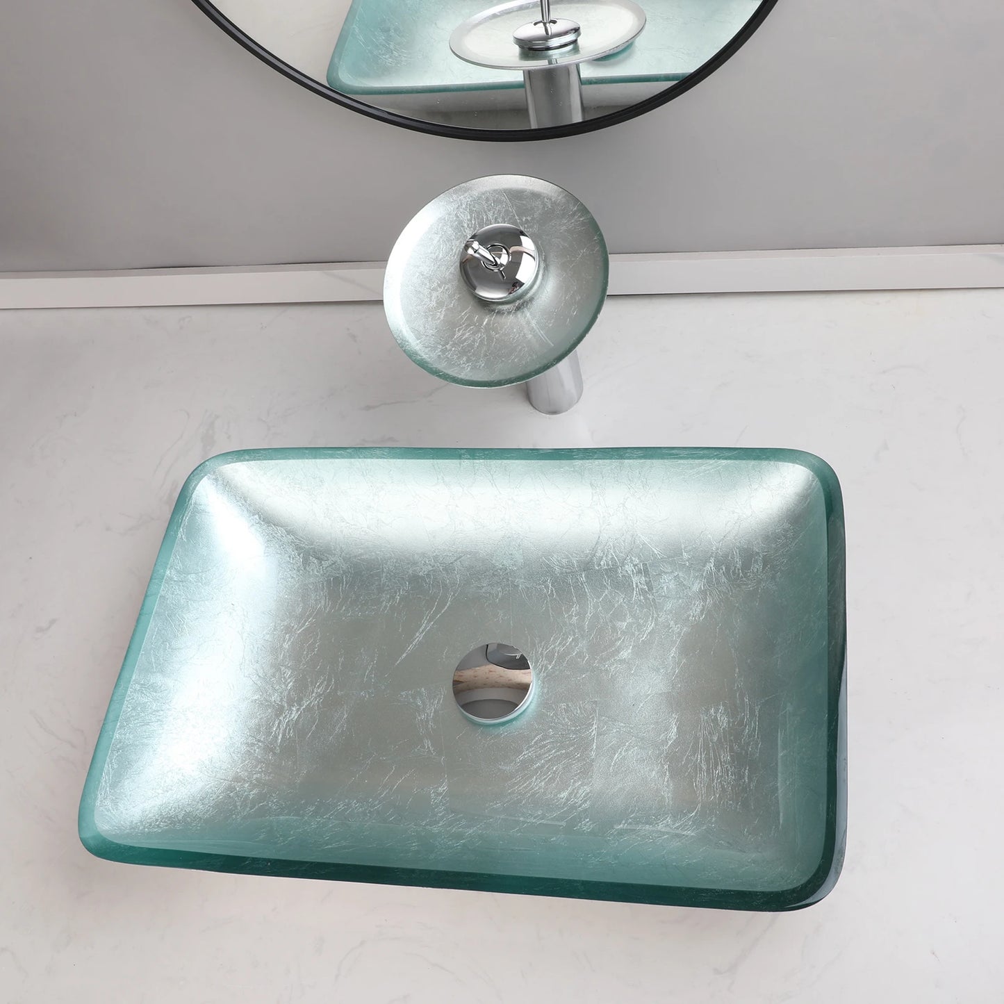 Big Tempered Glass Basin Sink