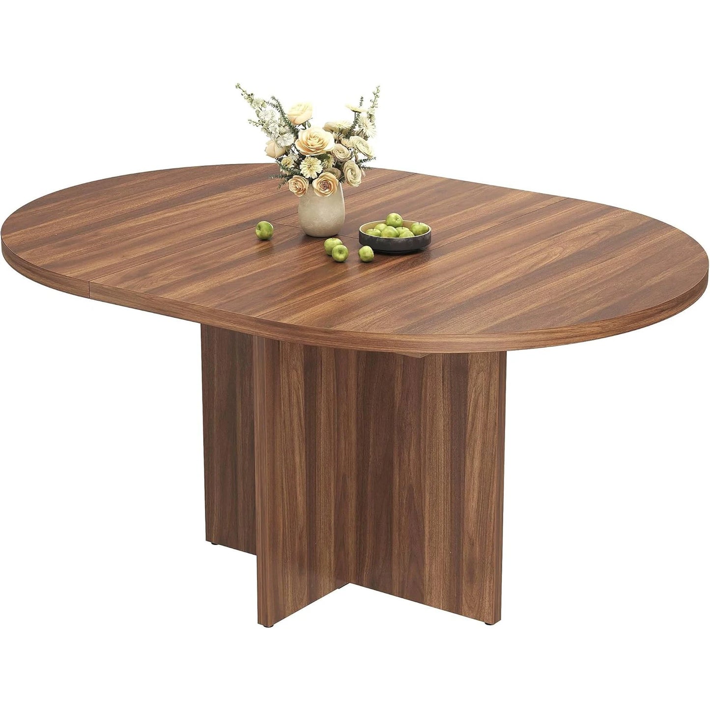 Modern Extendable Round to Oval Dining Table