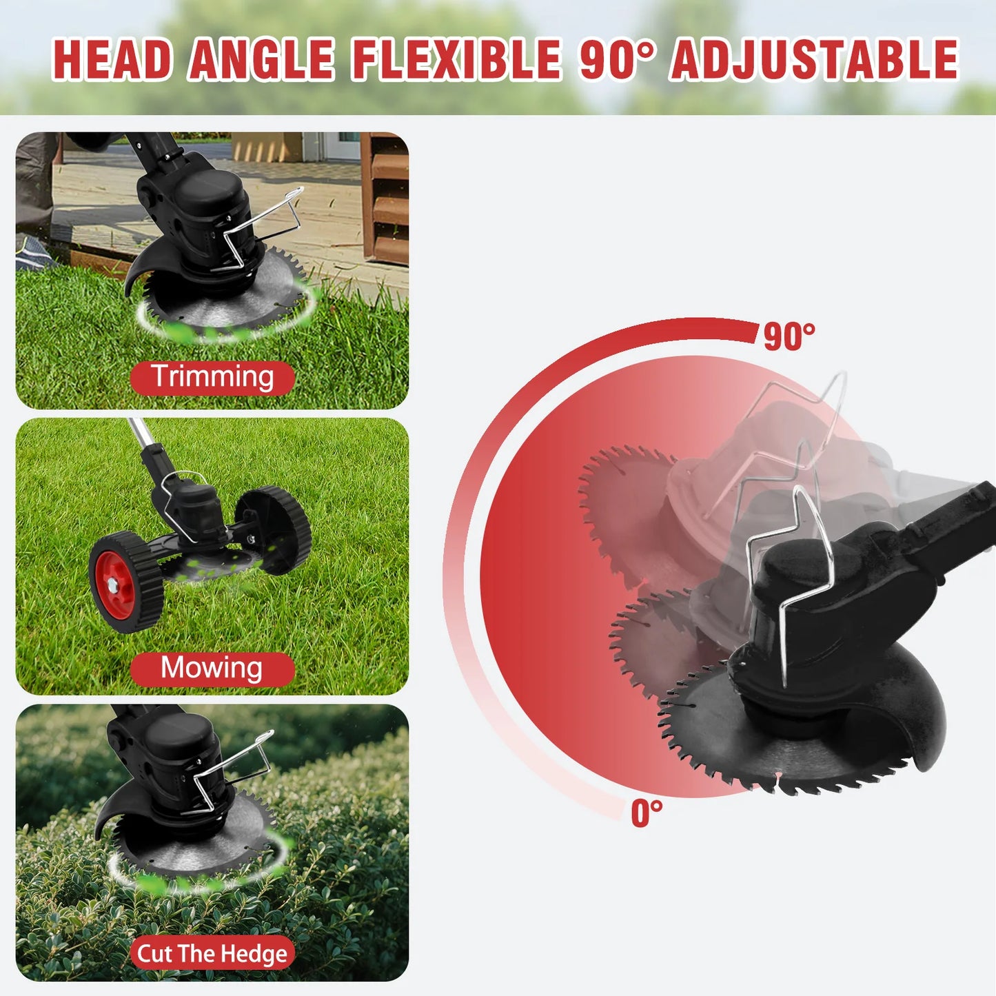 Cordless Weed Wacker Lawn Mower with Gardening Tools