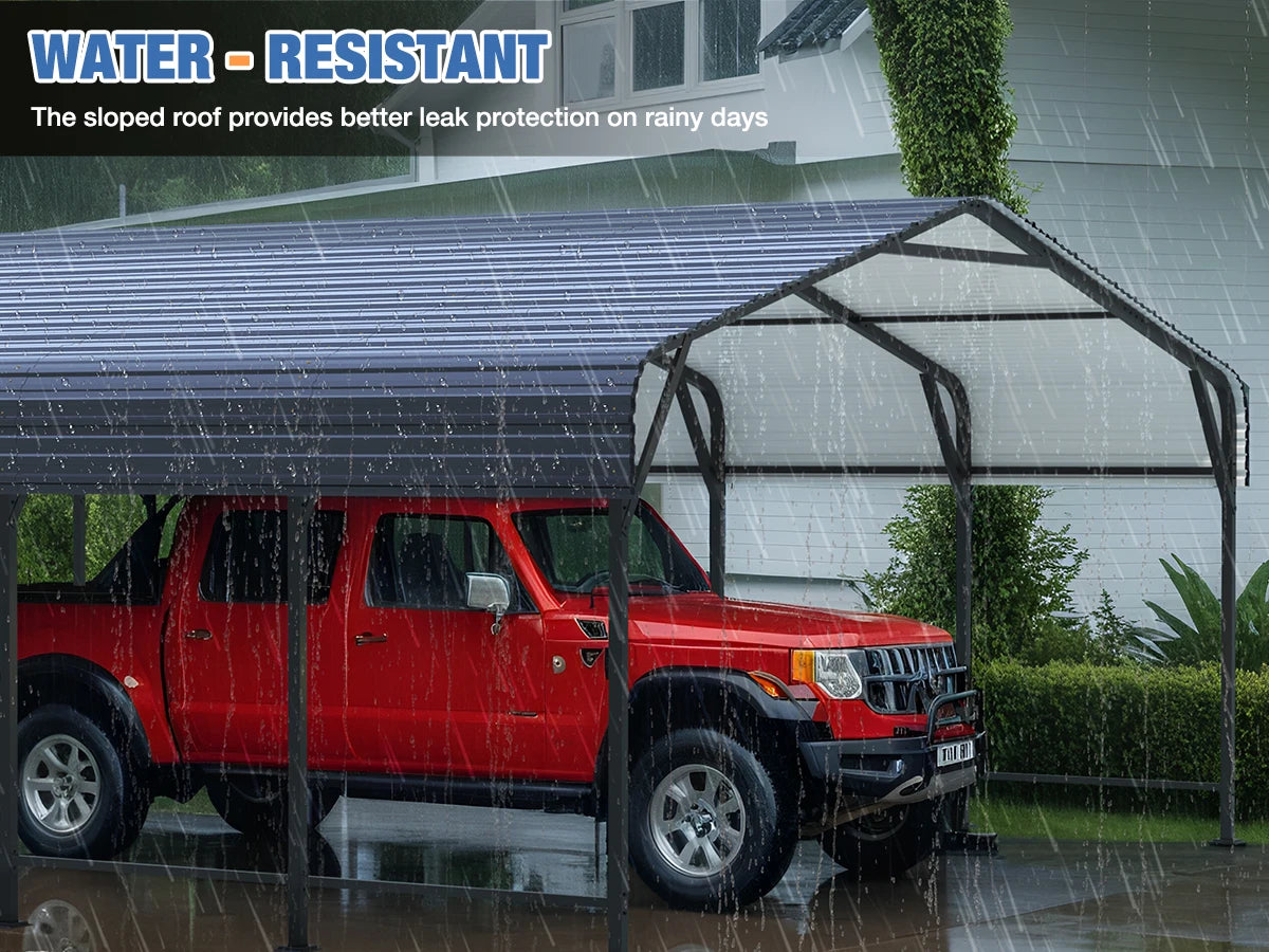 Heavy Duty Multi-Size Metal Carport w/ Enhanced Base