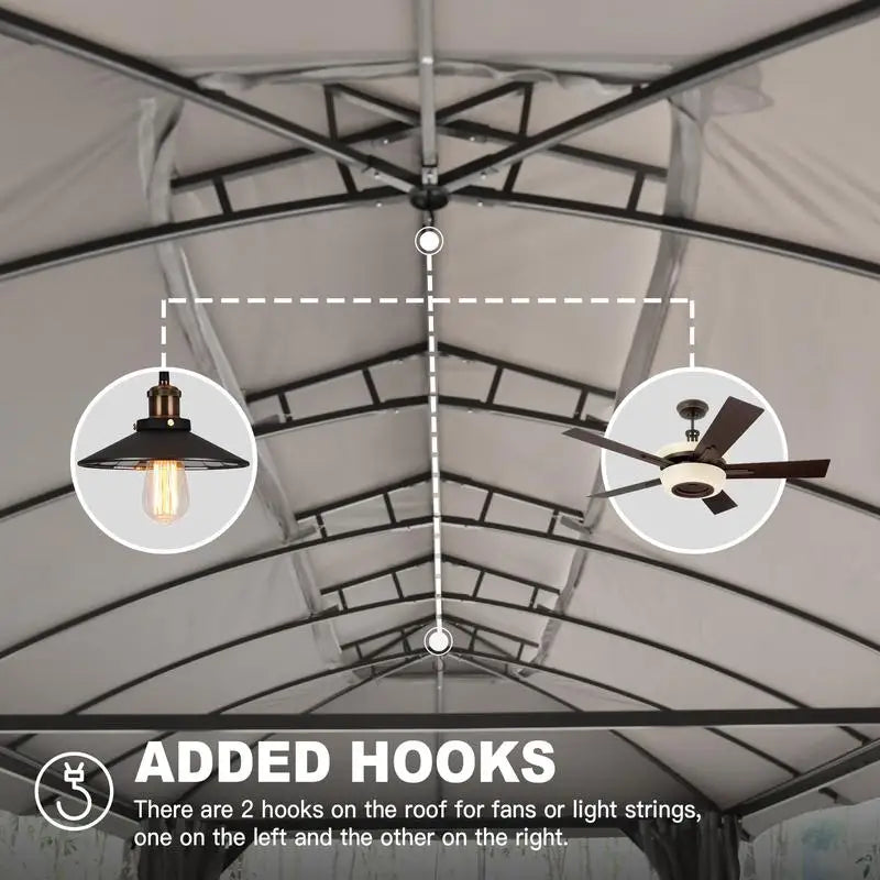 Outdoor Gazebo with Double Roofs