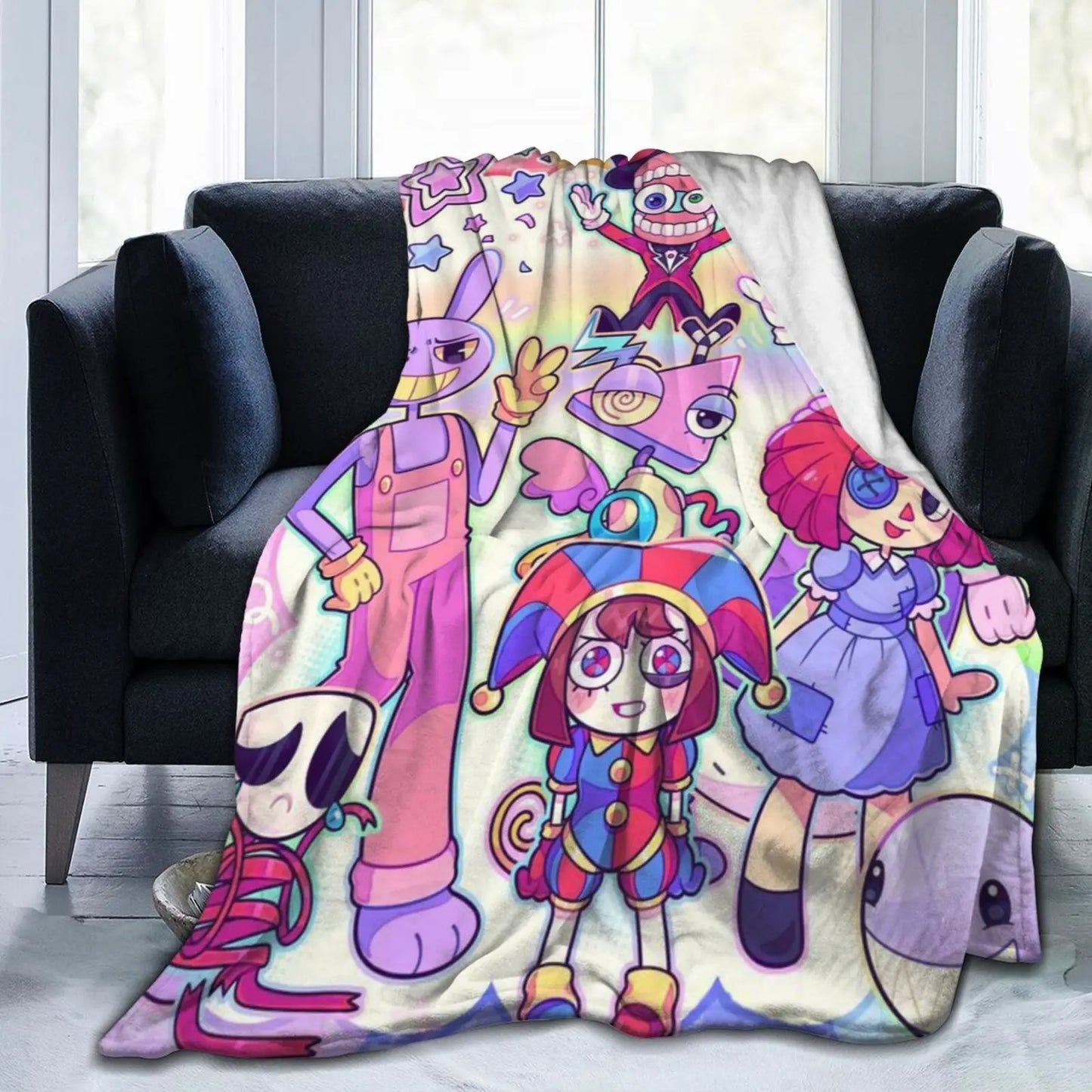 A-Amazing D-Digital Anime Circus Cozy Super Soft Flannel Blanket