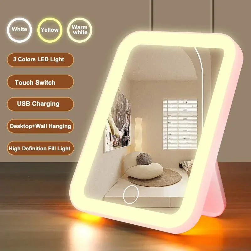 LED Smart  Desktop Makeup Mirror With Light