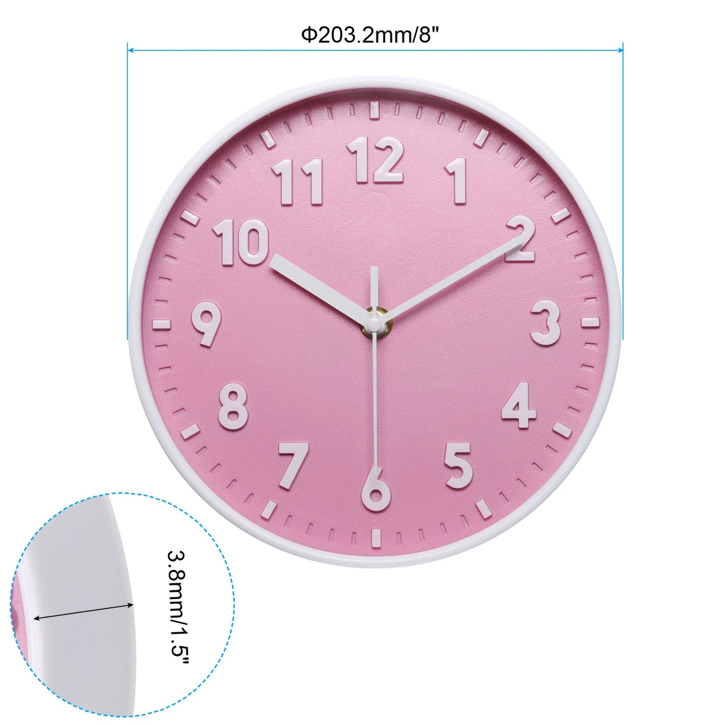 Wall Clock 3D Number Quartz Battery Operated