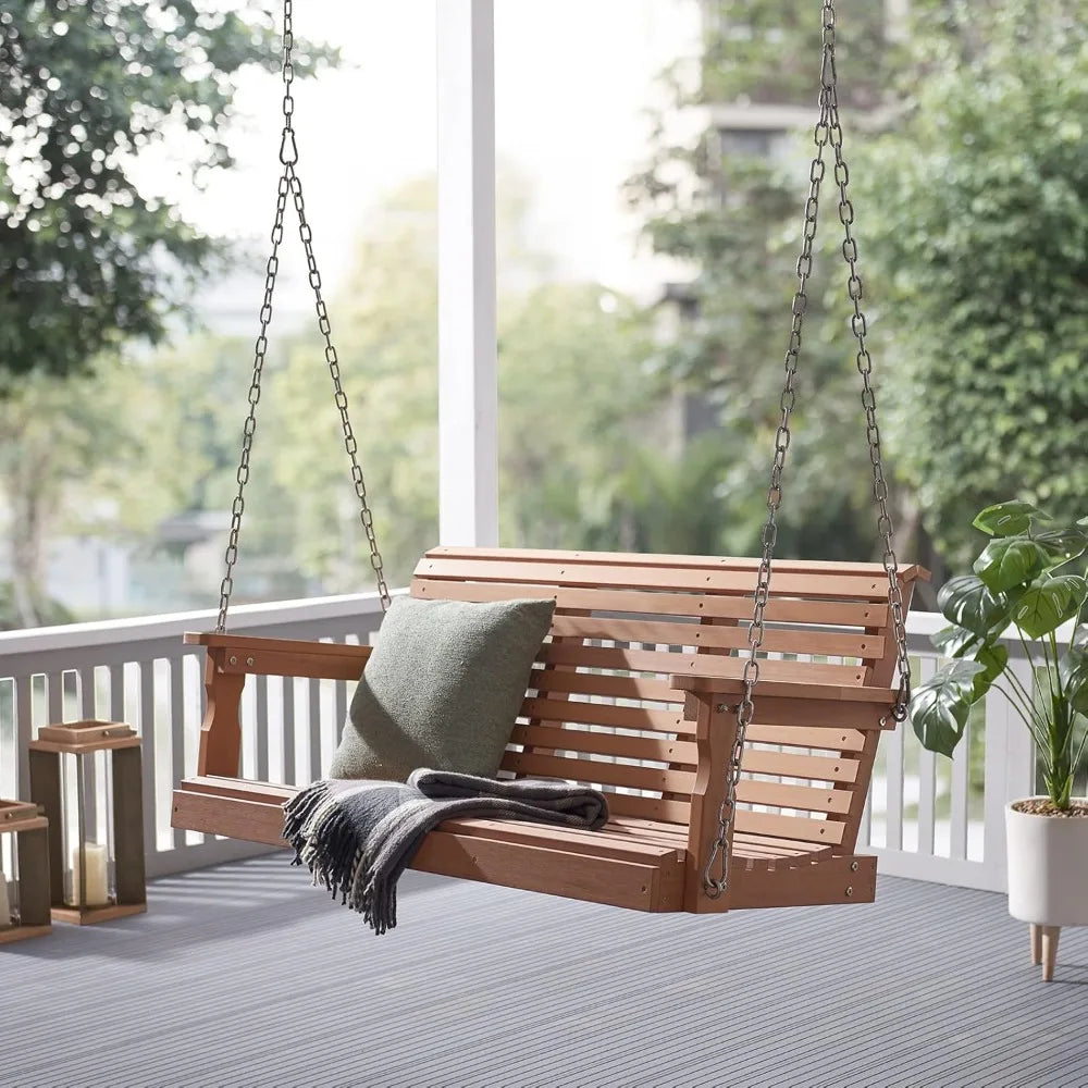 Porch Swing with 2-Person Poly Lumber Outdoor Porch Swing