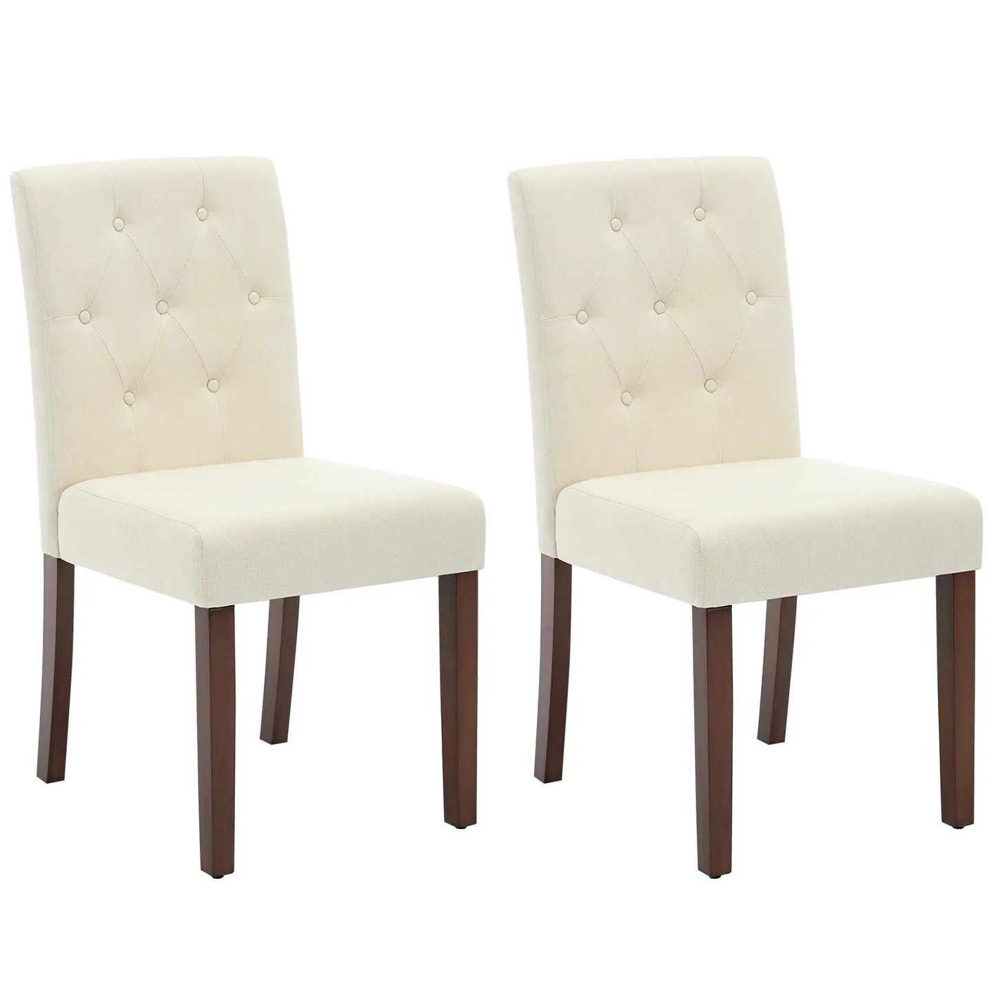 Upholstered Parsons Fabric Diner Dining Chairs with Nailhead Trim/Sturdy Wood Legs Set