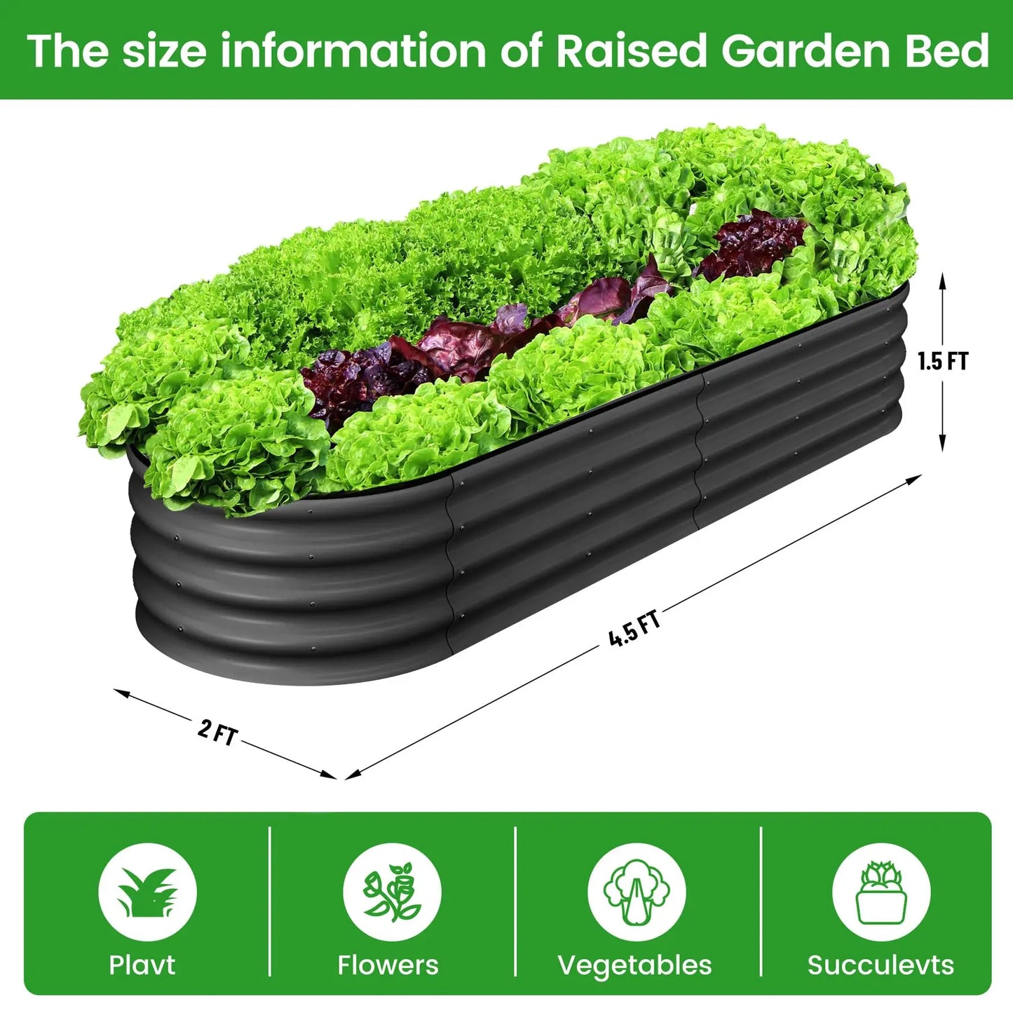 Oval Galvanized Steel Raised Garden Bed