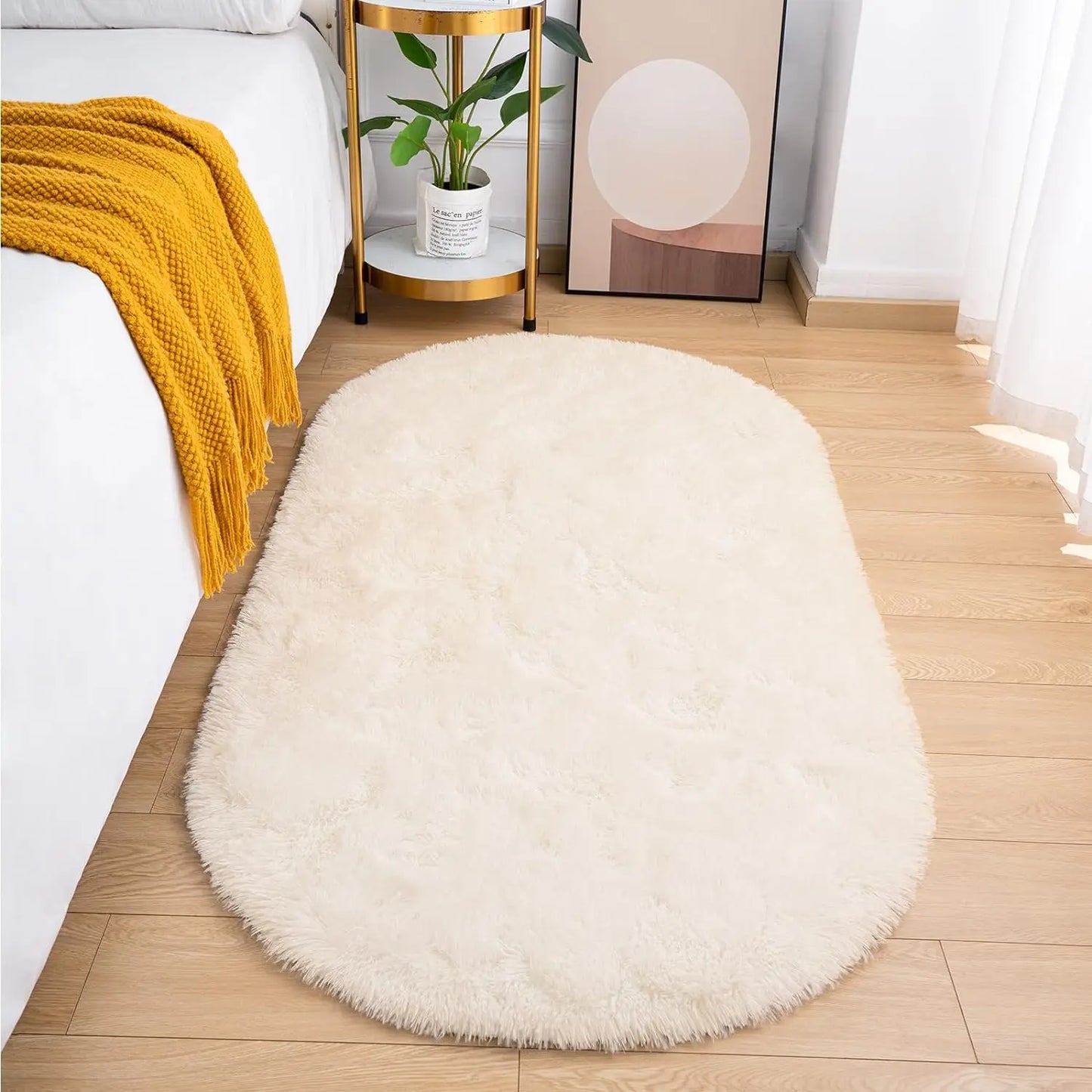 Oval Fluffy Ultra Soft Area Nursery Mats