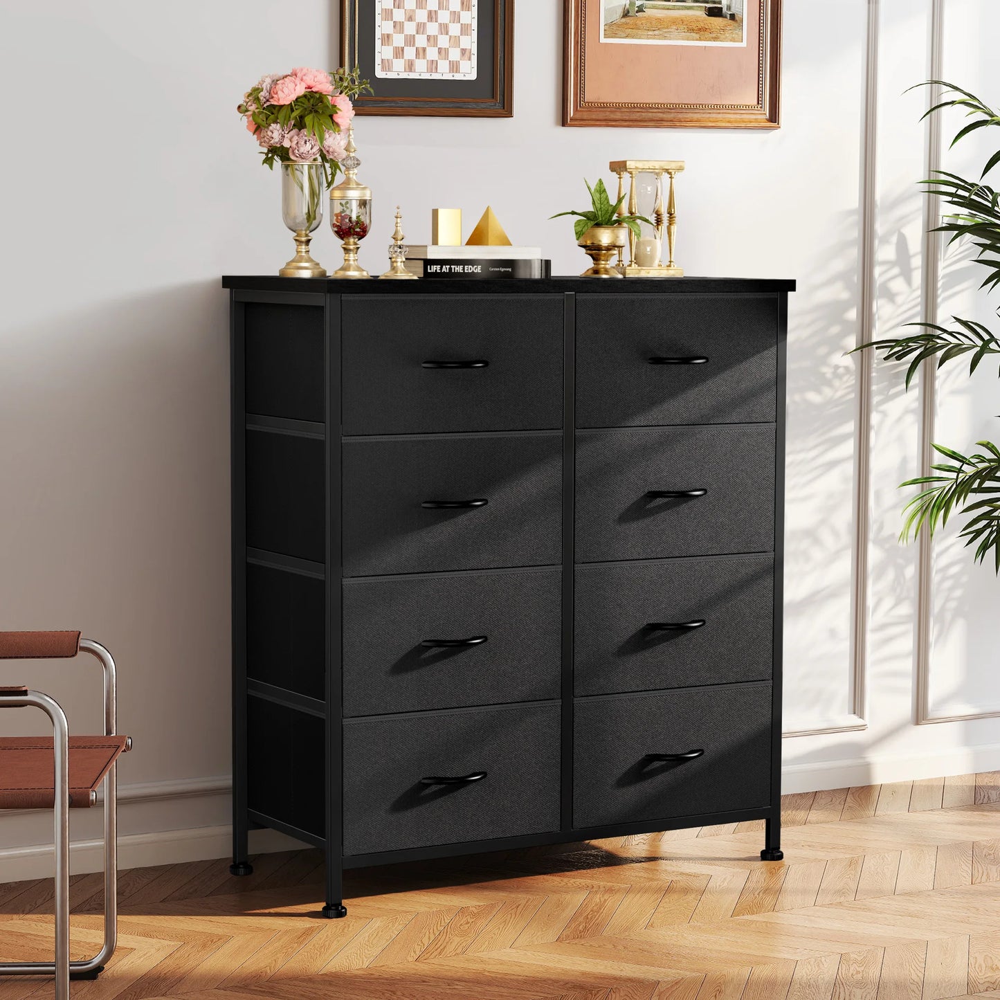 Dresser, Wardrobe with Storage Cabinet Steel Frame