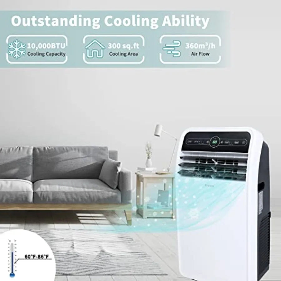 Portable Air Conditioner with Builtin Cooling Dehumidifying and Fan Modes