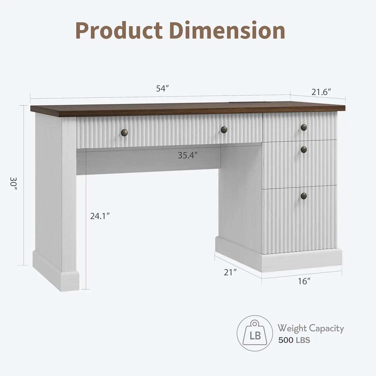 Modern Executive Desk with Charging Station