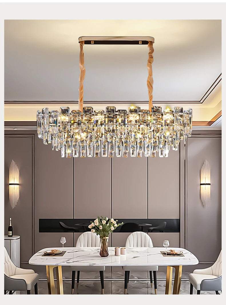 Modern Led Ceiling Hanging Crystal Chandelier
