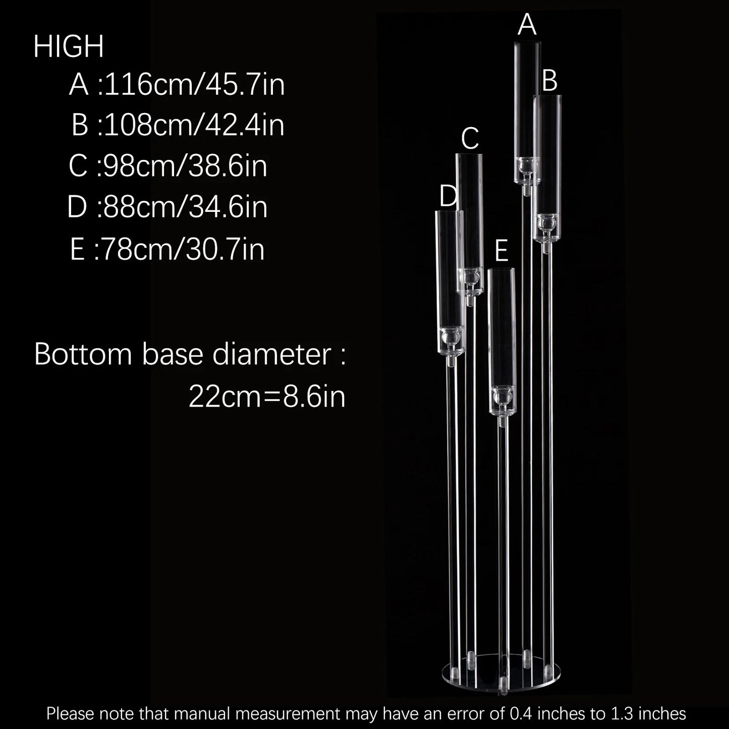 Clear Floor Candelabra Candlestick Holder for Table Centerpiece