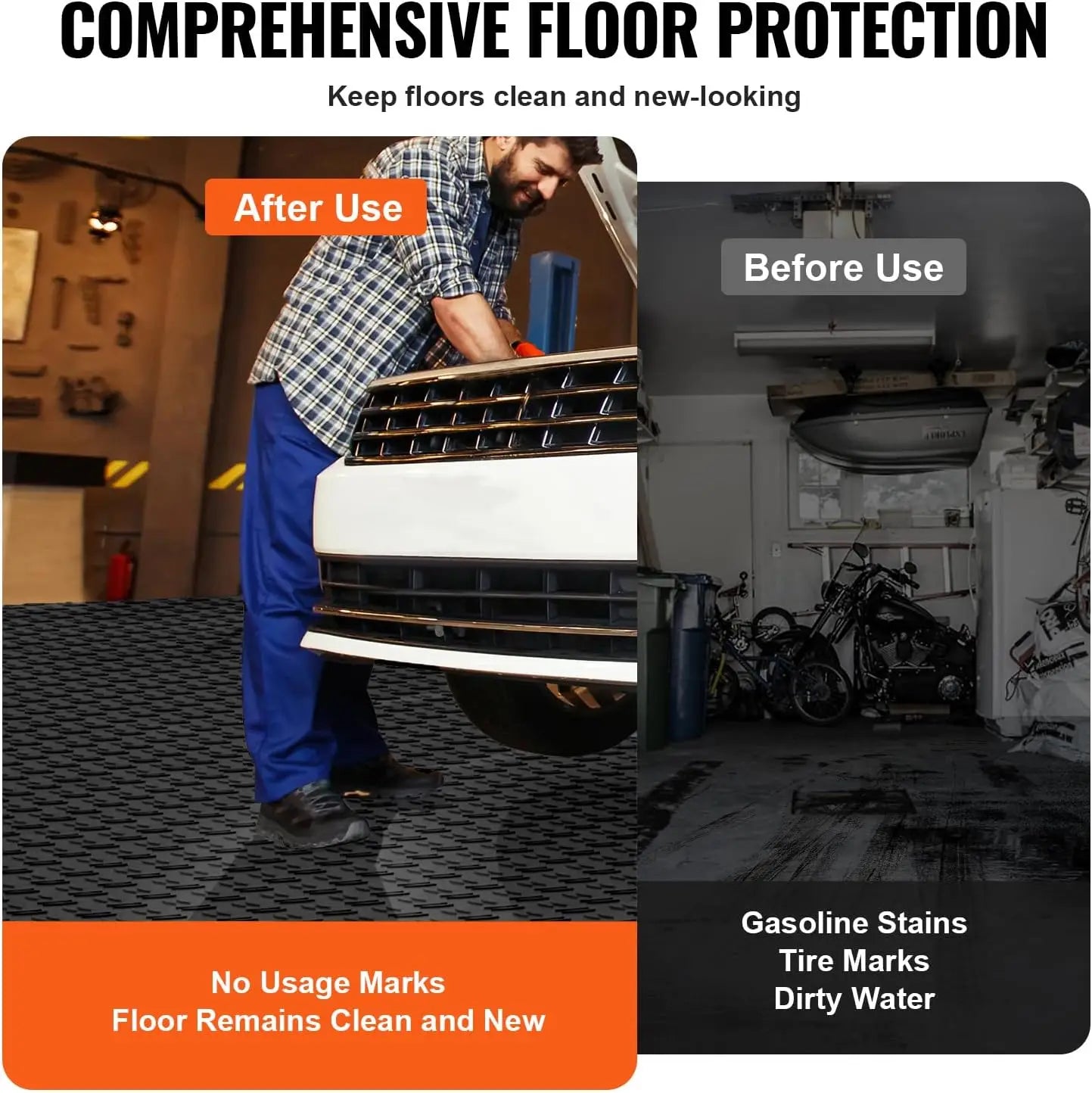 Interlocking Double-Sided Texture Garage Floor Tiles
