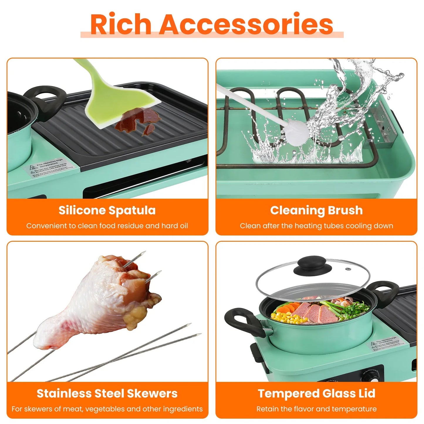 3-in-1 Electric Pot (with Grill & Frying Pan) - 1600W