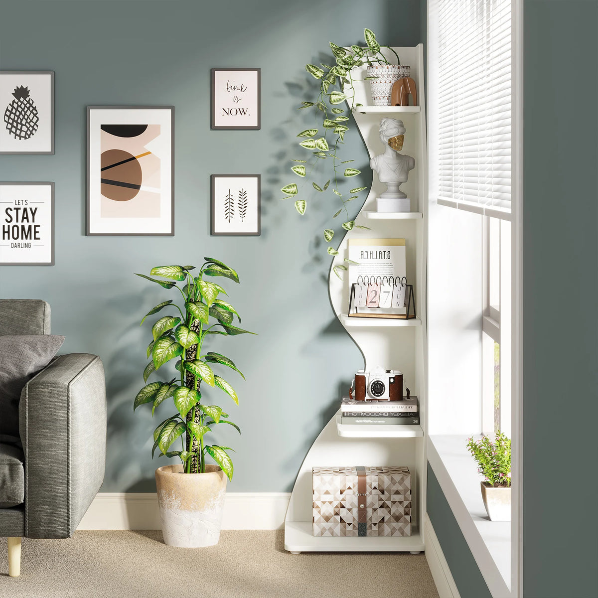 Modern Wall Corner Bookshelf