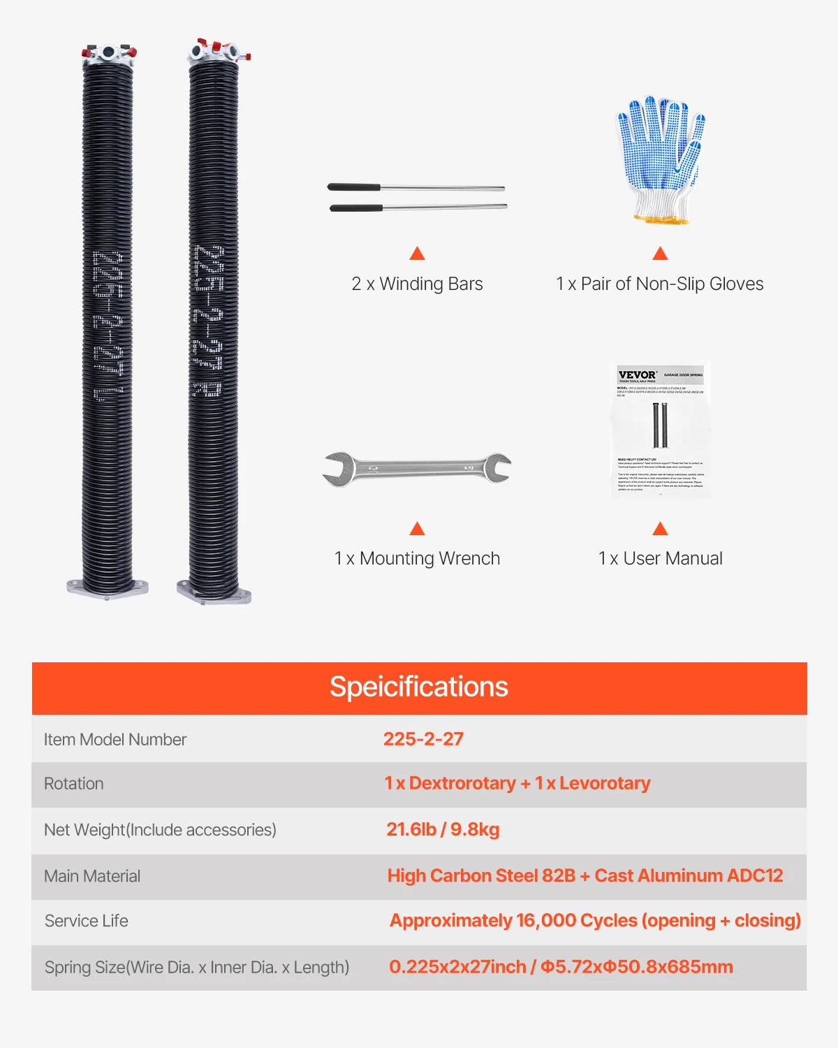 Garage Door Torsion Springs Pair