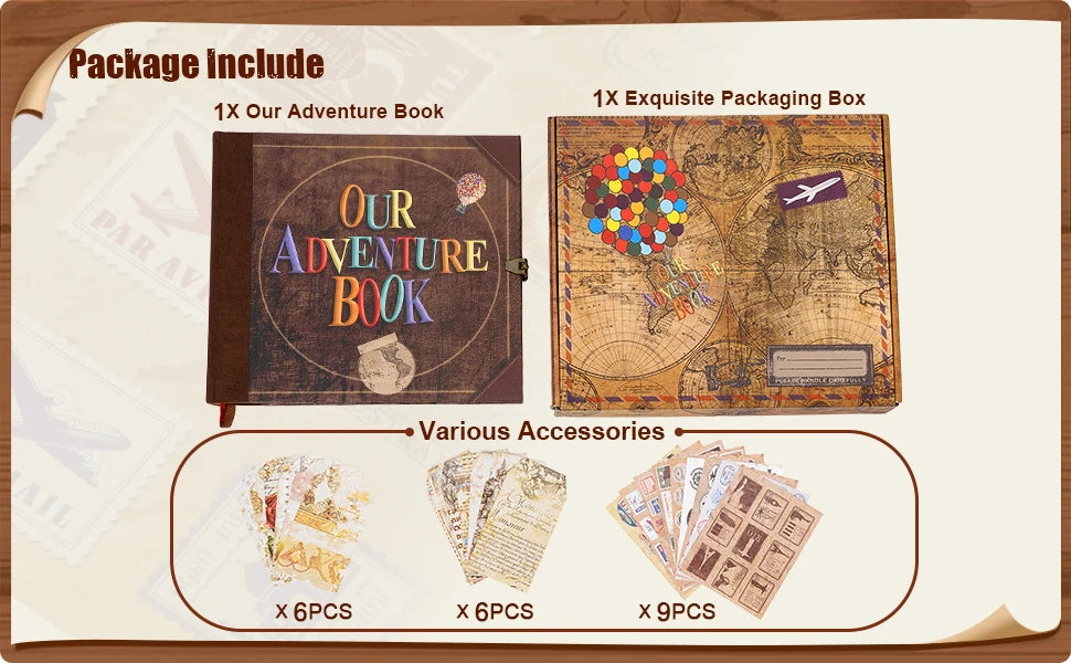 Our Adventure - DIY Handmade Photo Album Scrapbook
