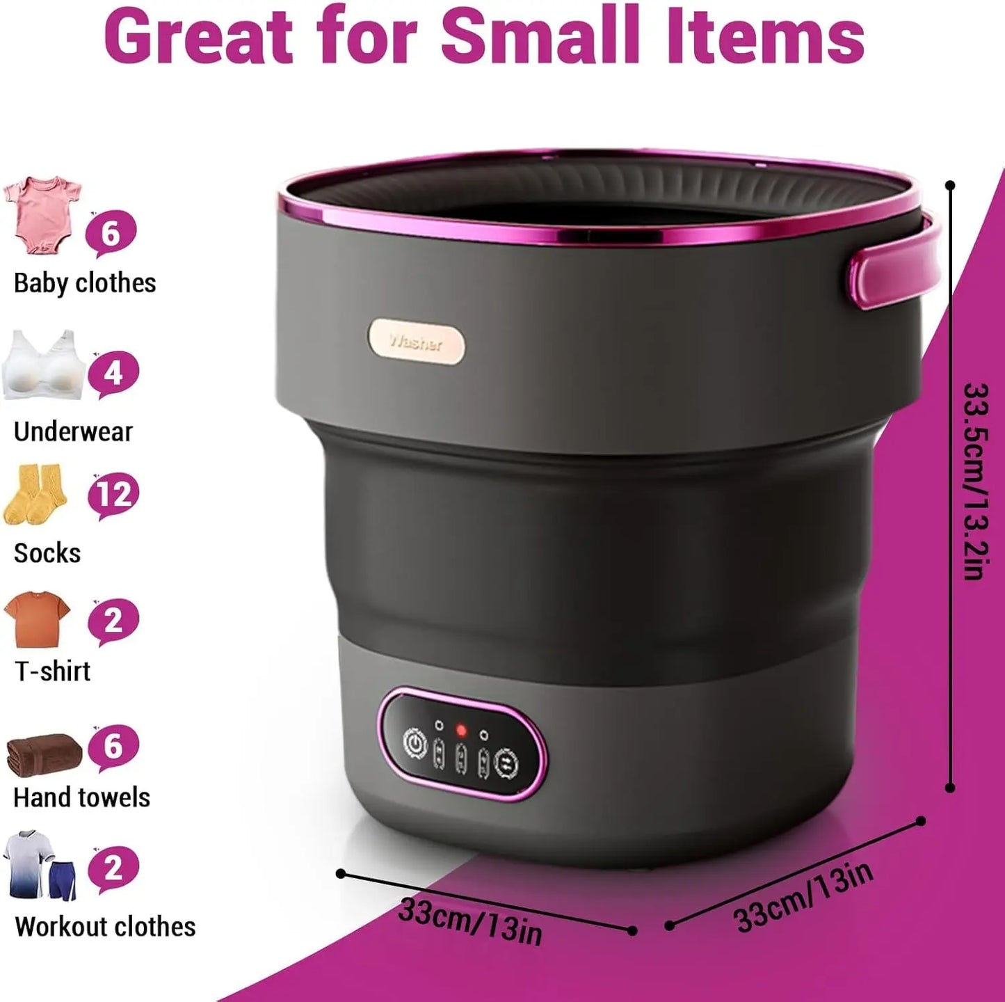 Portable Washing Machine for Underwear & Socks with Washer and Spin Dryer
