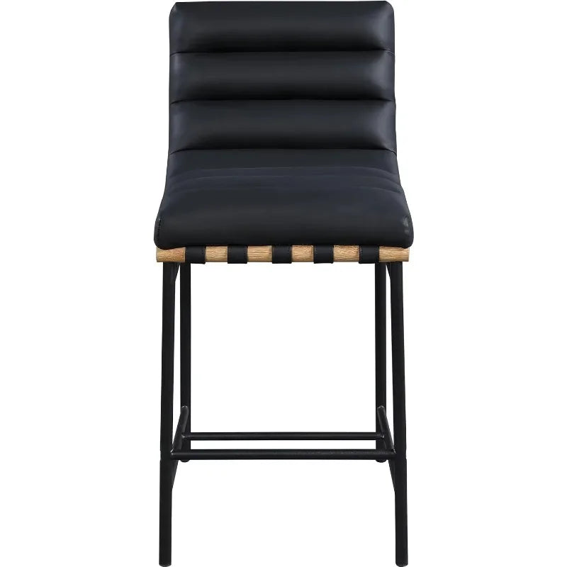 Contemporary Vegan Leather Upholstered Counter Stool