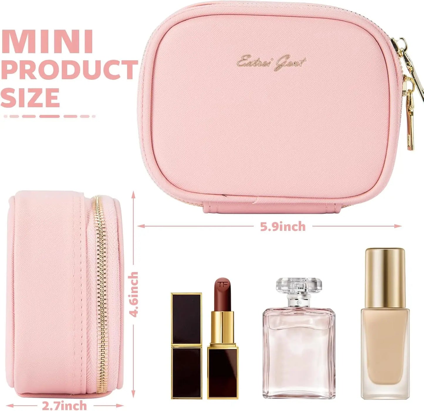 Small Travel Cosmetic  LED Mirror Bag with 3 Light Modes
