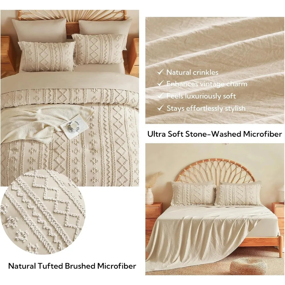 Tufted Boho Bedding in a Bag Set