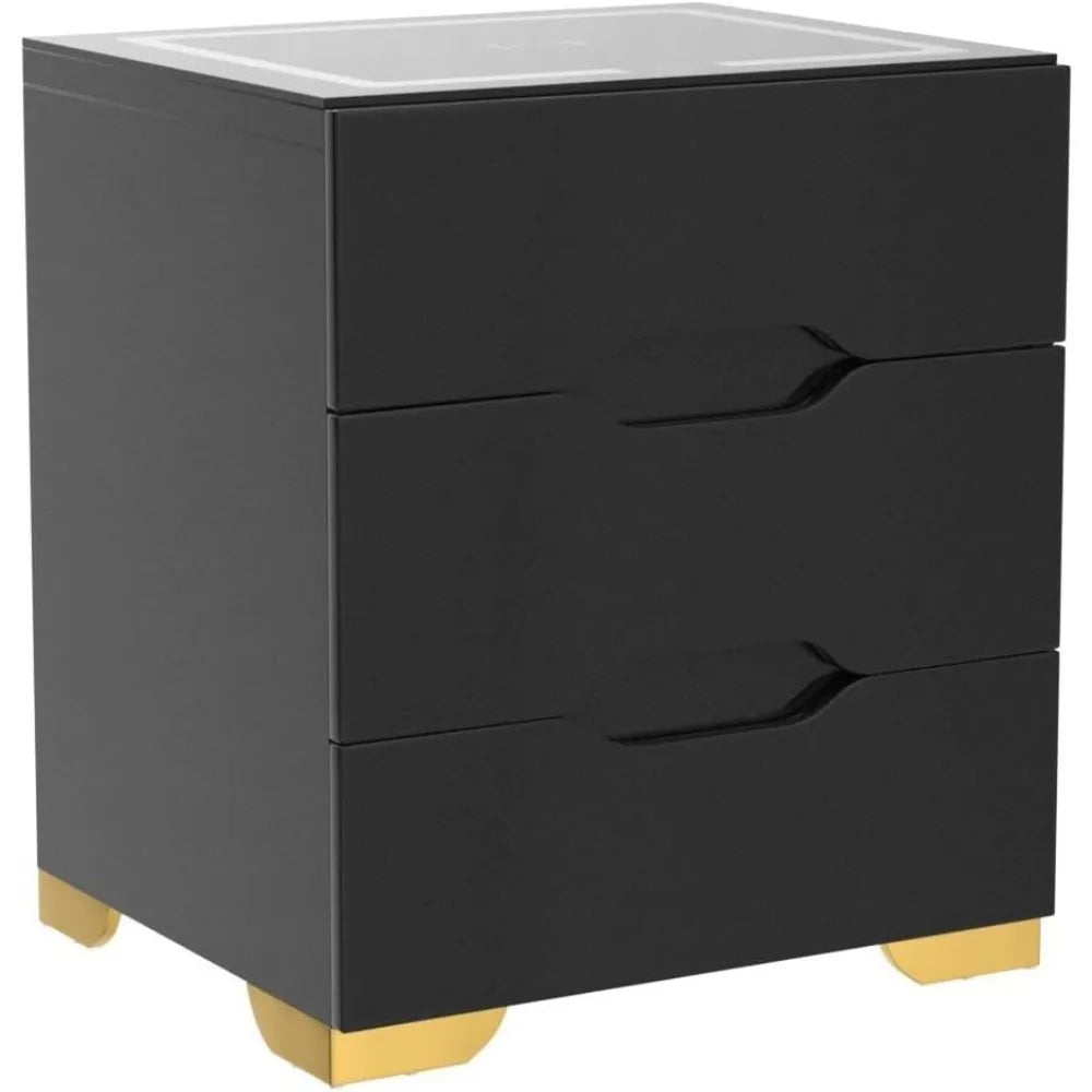 Smart Bedside Table with Adjustable LED Lights