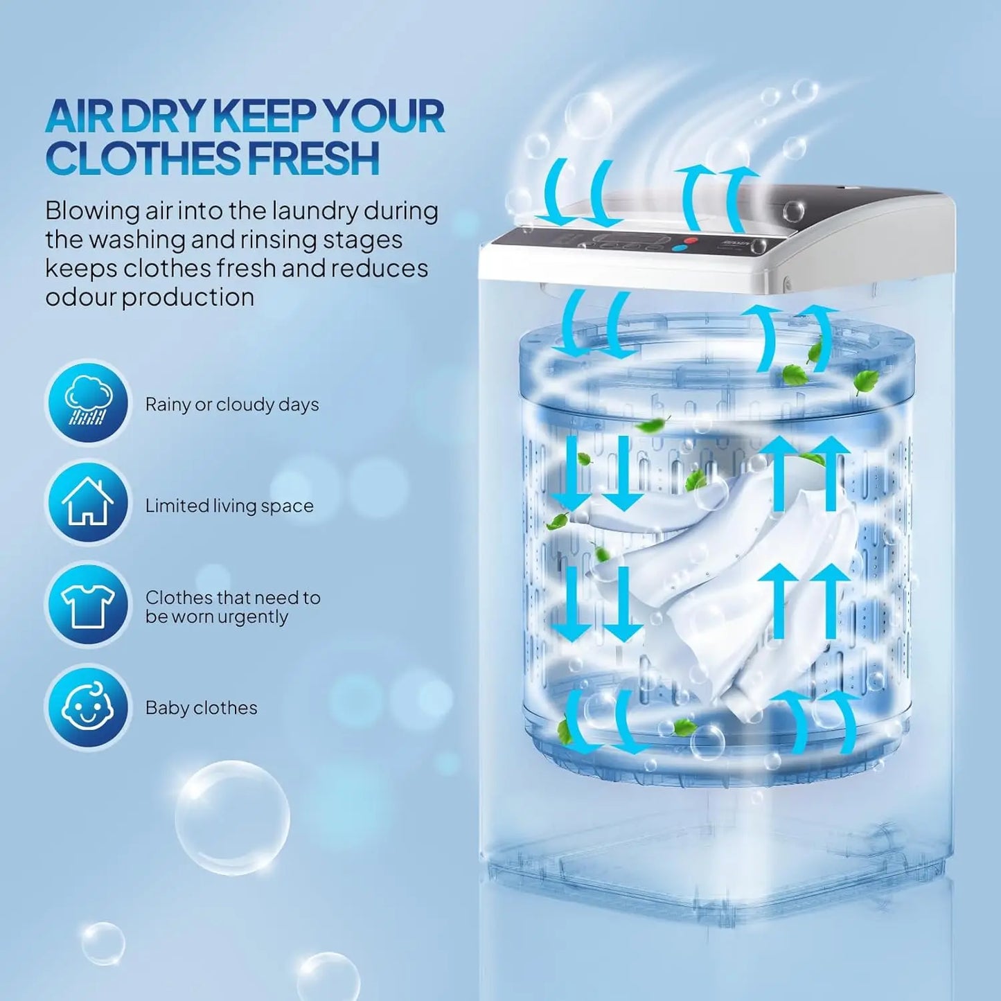 Full-Automatic Electric Laundry Machine with Stainless Steel Drum
