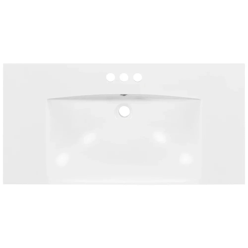 [Sink Only] Rectangular 3 Hole Bathroom Resin Sink