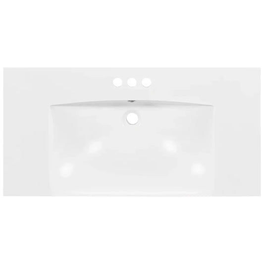 [Sink Only] Rectangular 3 Hole Bathroom Resin Sink