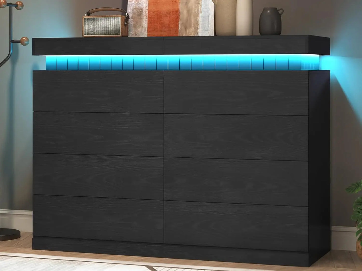 Sliding Top LED Power Outlet with Wood Chest