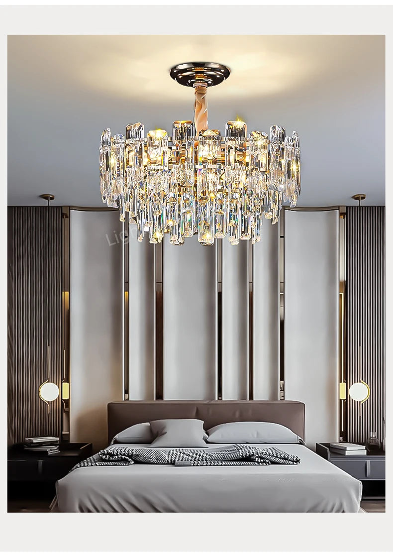 Modern Led Ceiling Hanging Crystal Chandelier