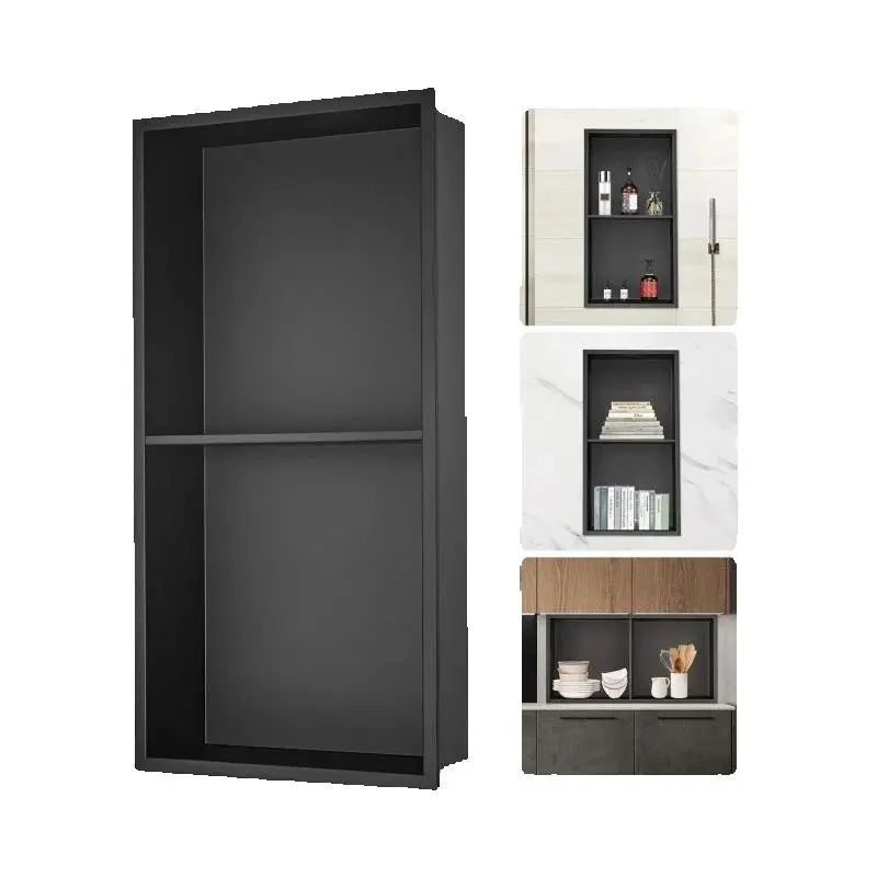 Stainless Steel Wall Inserted Niche Recessed Double Shelves