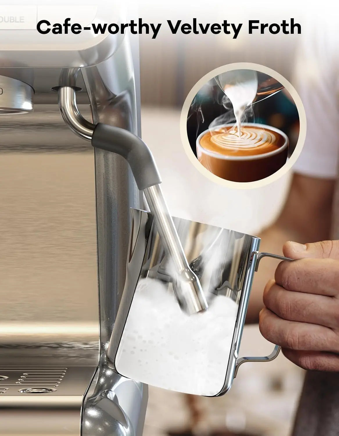 Semi Automatic Espresso Maker with Grinder for Latte Cappuccino