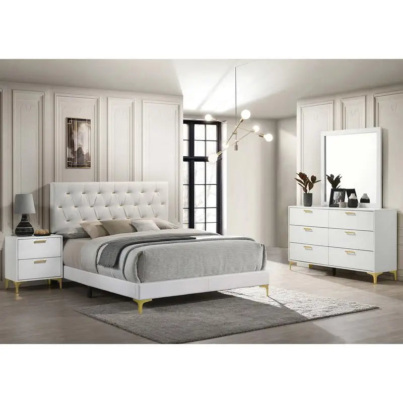 Bedroom Set with Bed, Dresser, Nightstand, and Mirror