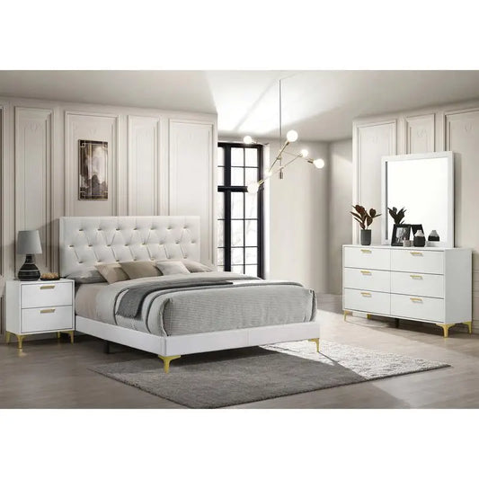 Bedroom Set with Bed, Dresser, Nightstand, and Mirror