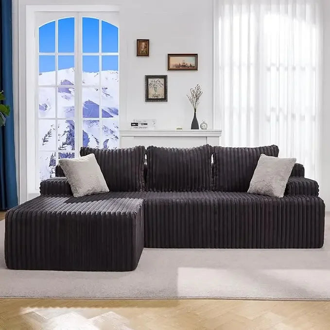 L-Shape Memory Foam Oversize Chaise Living Room Set