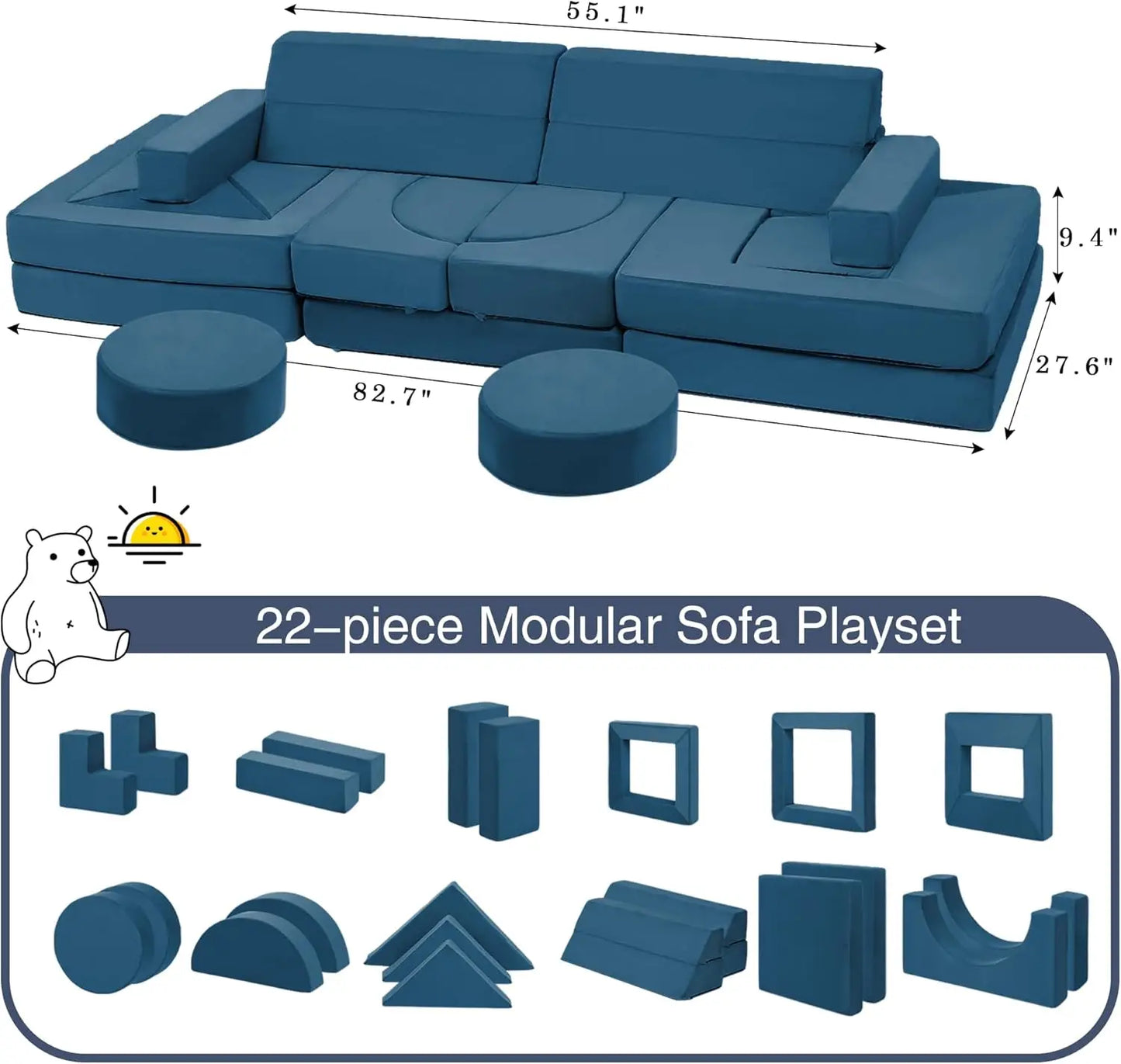 Kids Couch for Playroom - Inspiring Child