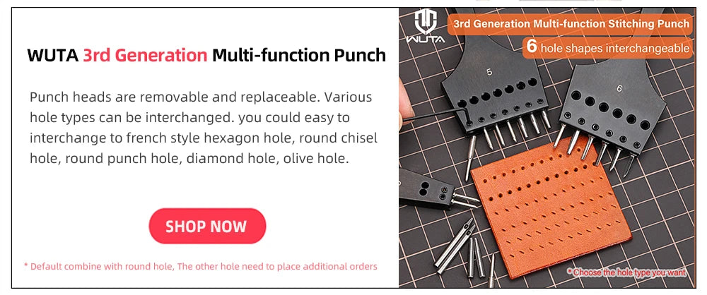 Iron Removable Round Hole Punch Leather Craft Chisel DIY Leather Tools