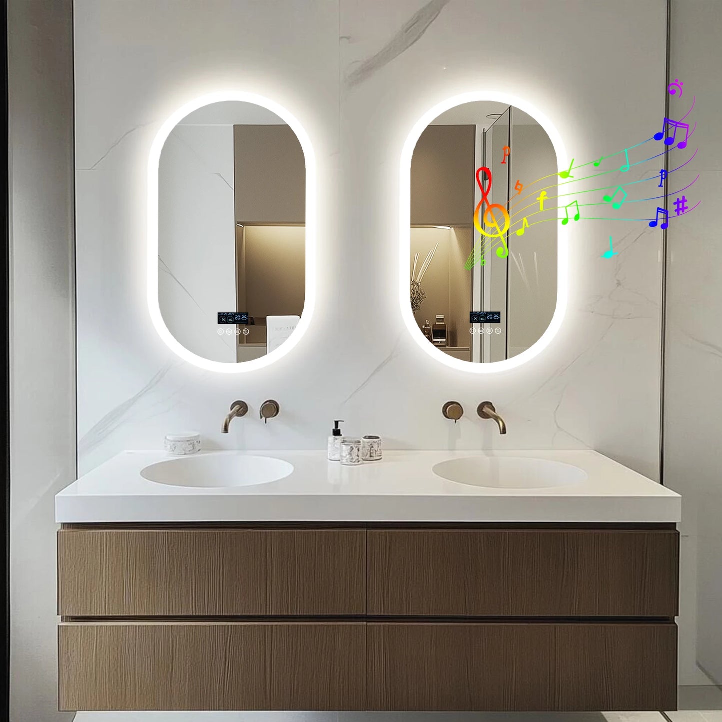 Oval LED Bathroom Mirror with Lights