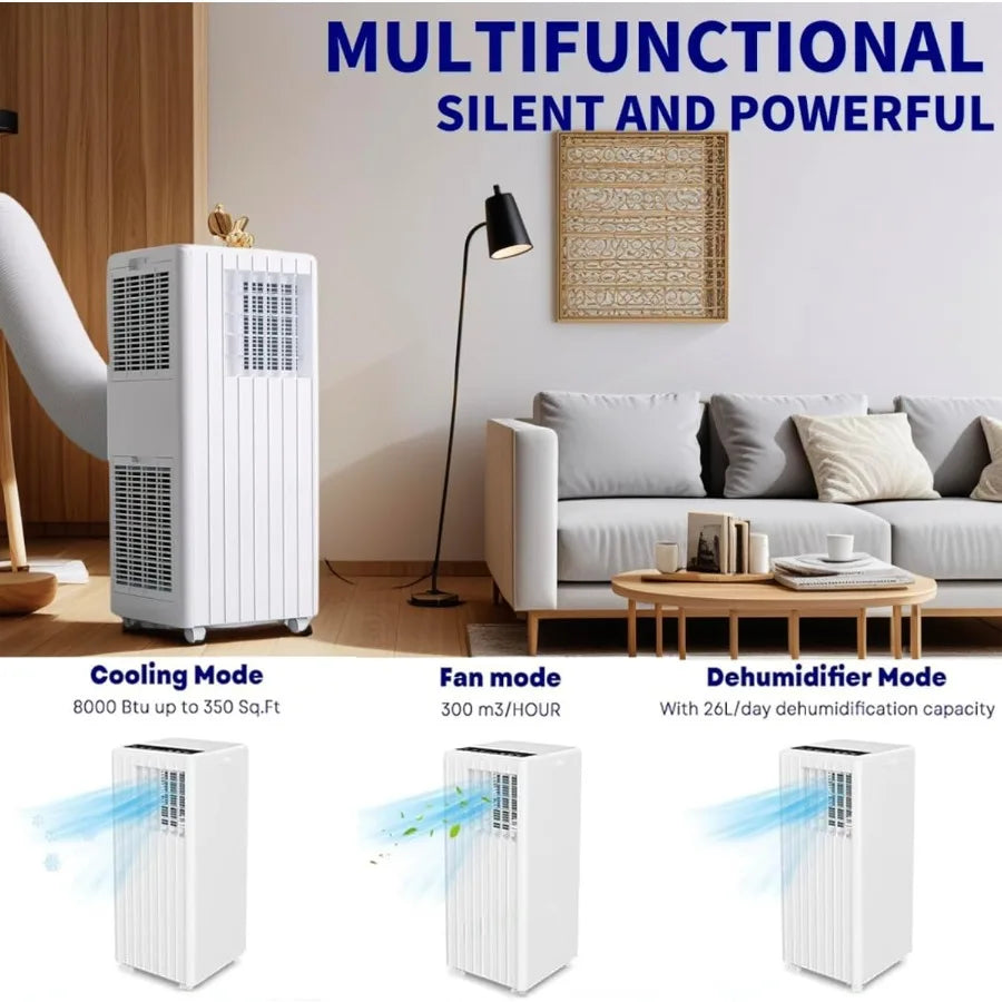 Portable Air Conditioner - 3 in 1 Cooling Dehumidifying and Fan Functionality