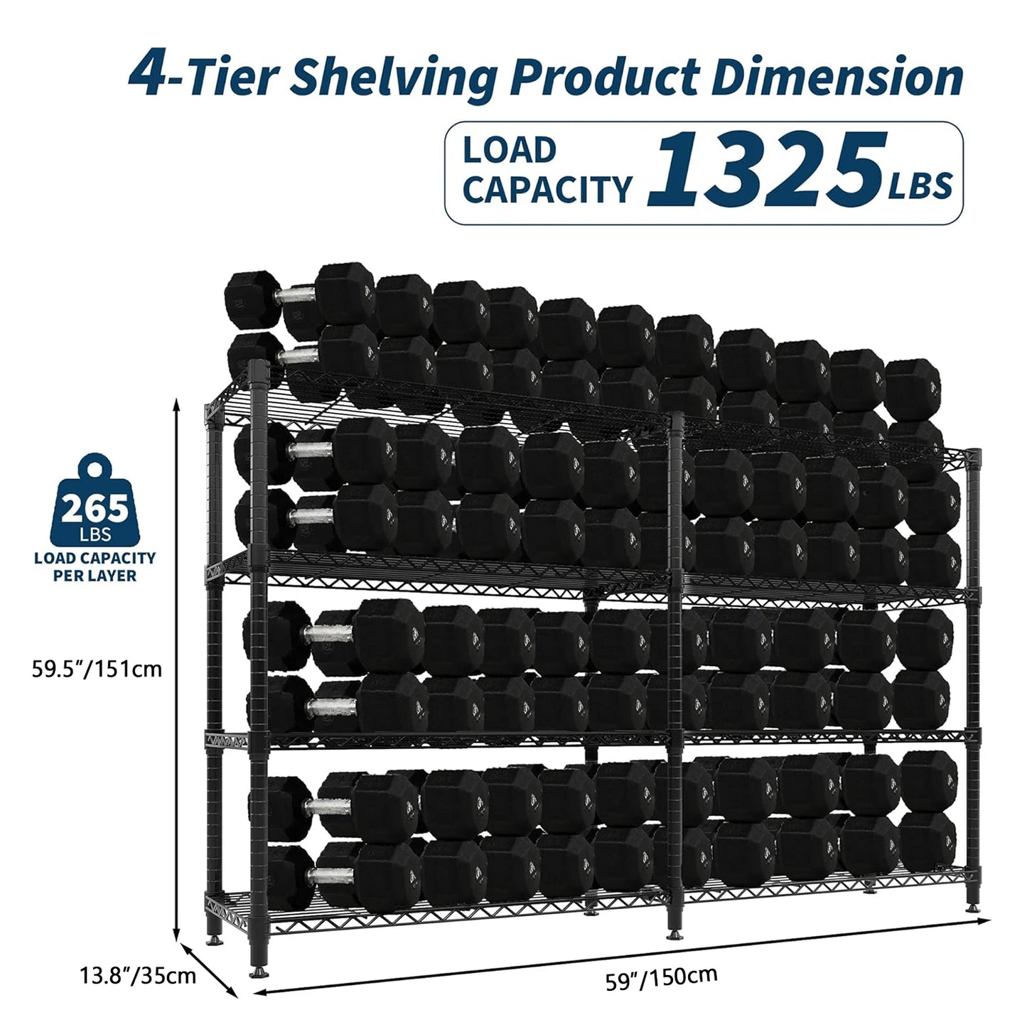 Heavy Duty Metal Shelving Unit Adjustable Organization Shelves