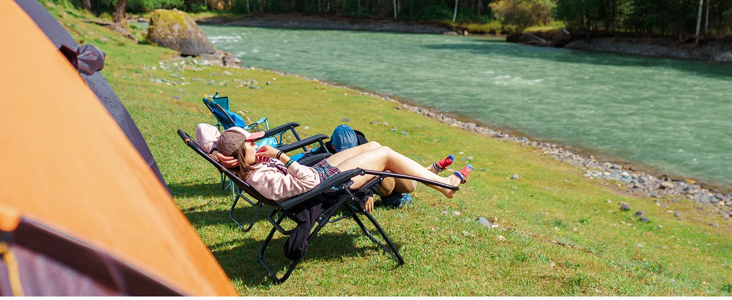 Zero Gravity Set with Cup Holder Trays and Adjustable Pillow