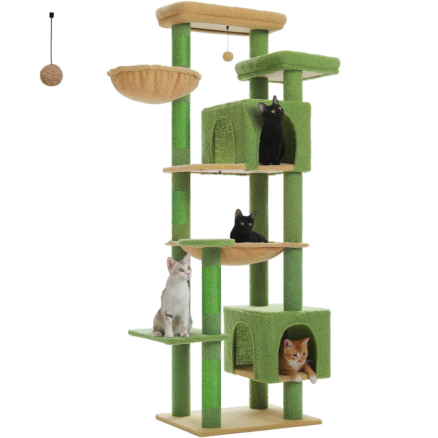Multi-Level Plush Cat Condo with Scratching Posts