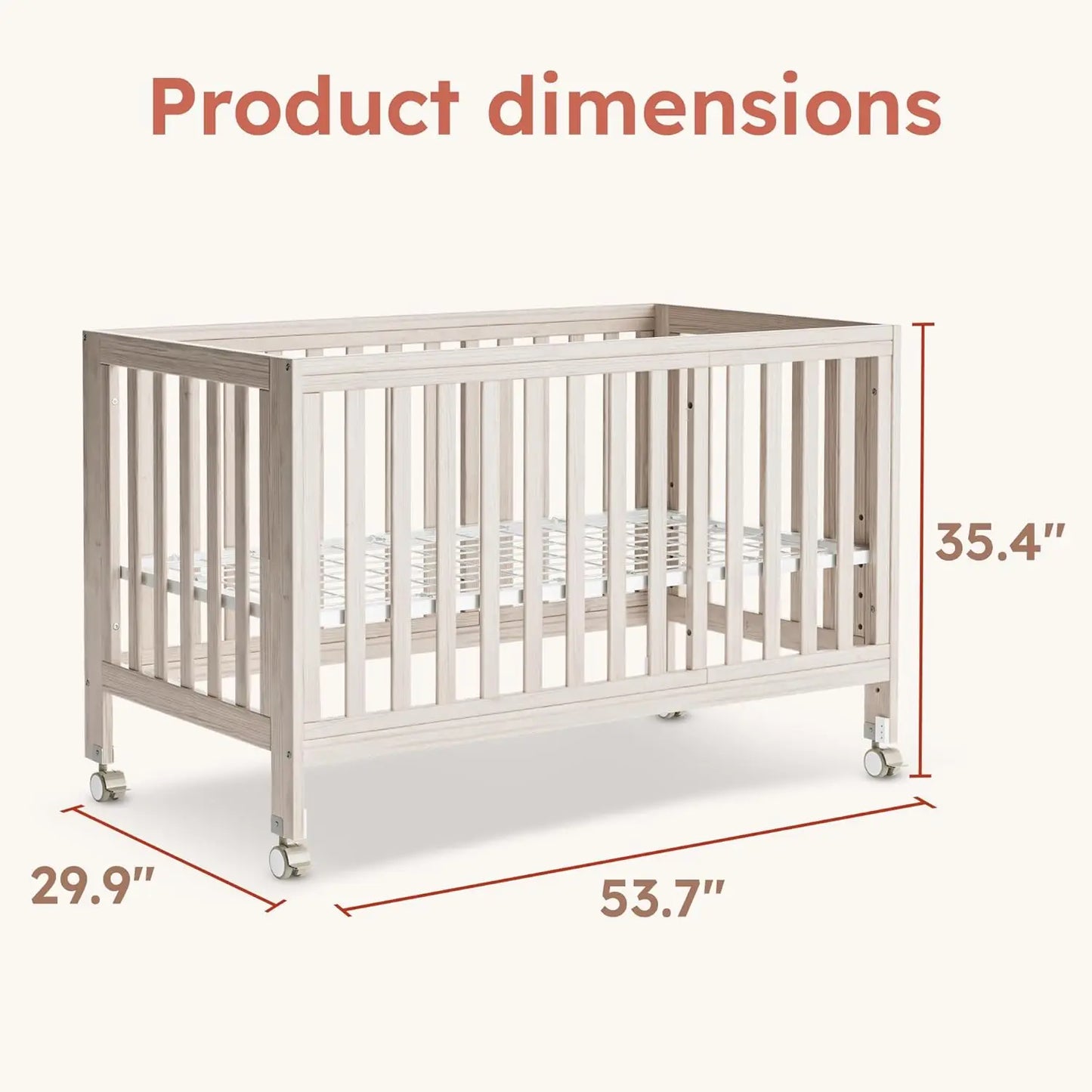 Baby Convertible Crib With Removable Wheels