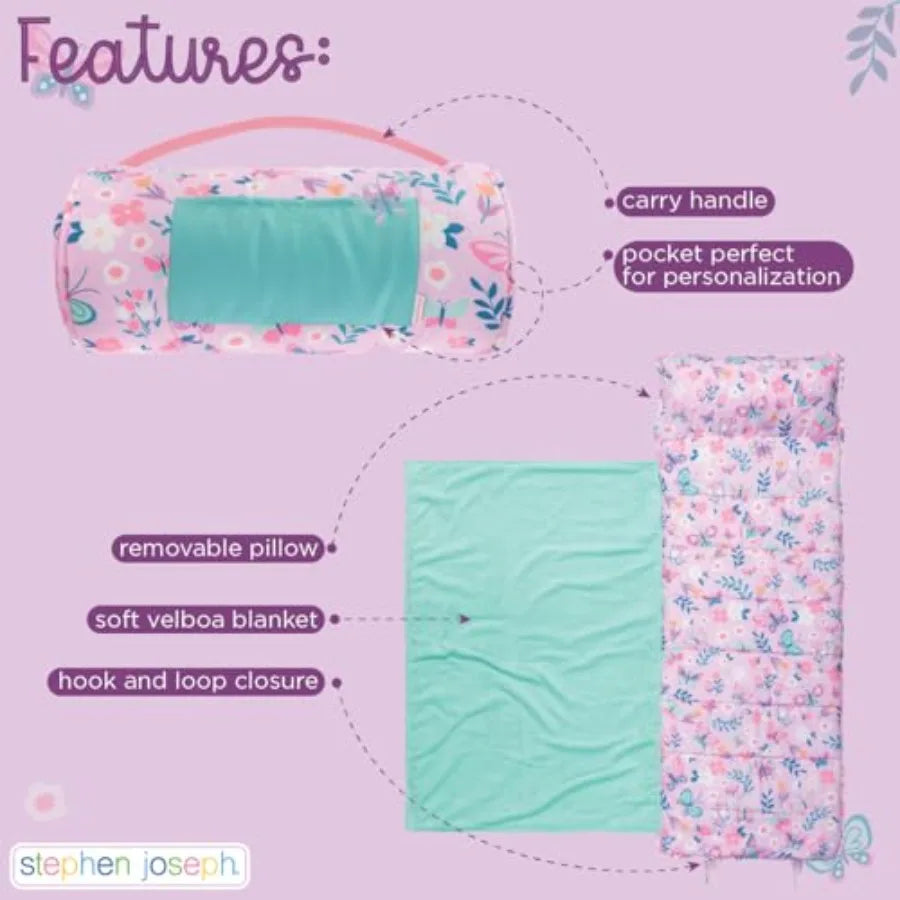 Toddler All Over Print Nap Mat with Soft Blanket and Removable Pillow
