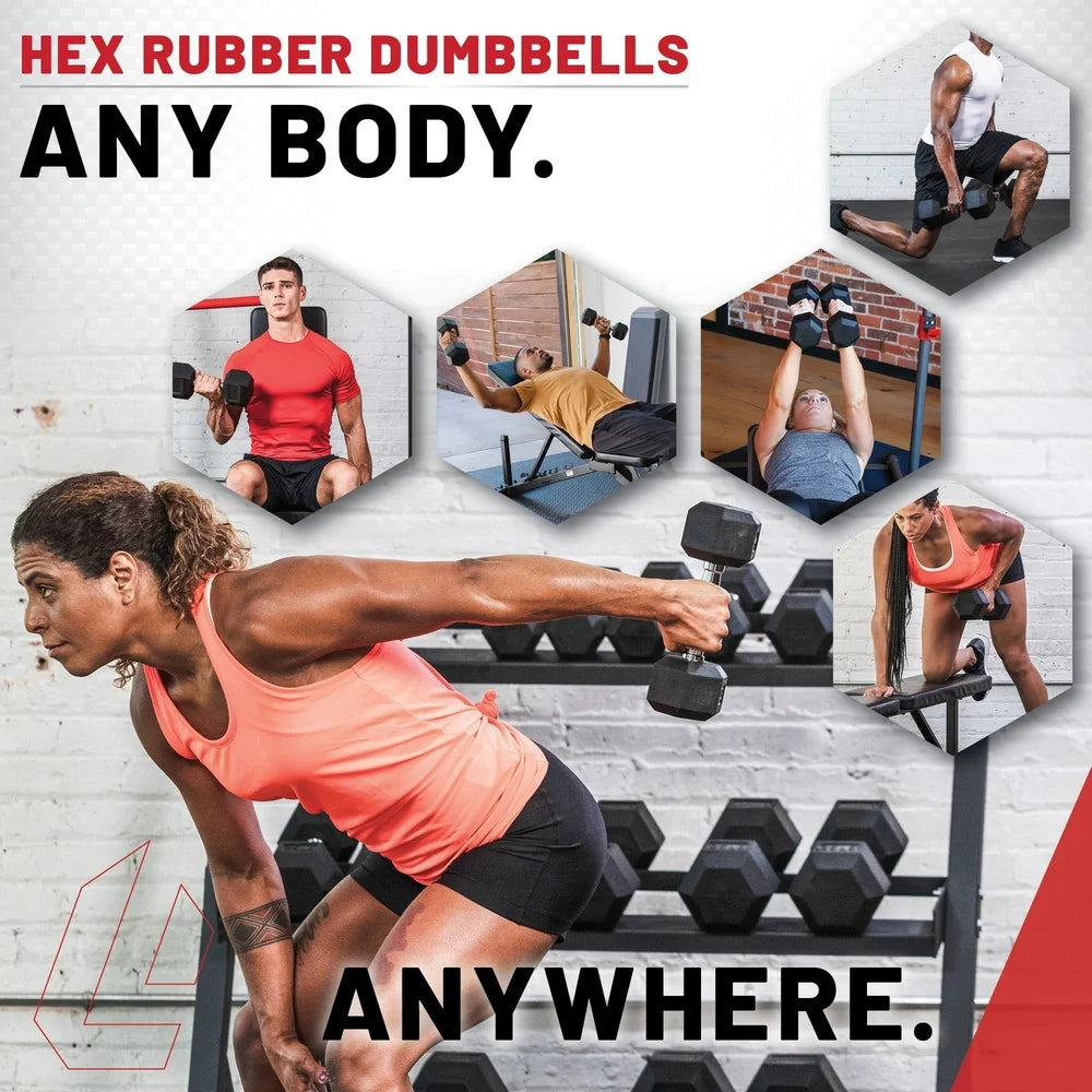 Rubber Dumbbell - Durable Weight Training