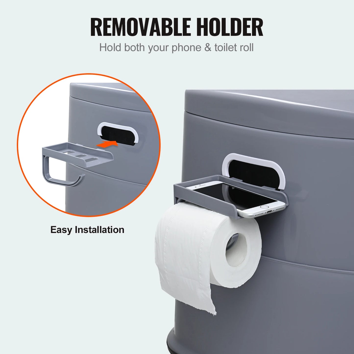 Bedroom Portable Toilet with Detachable Inner Bucket