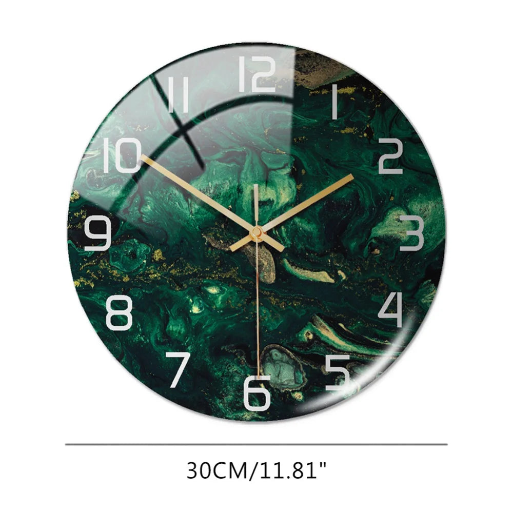 Luxury 3D Acrylic Marble Pattern Wall Adhesive Clock